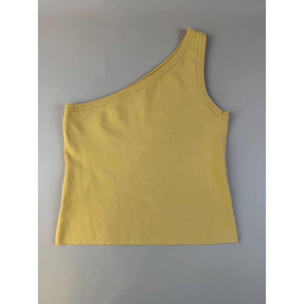 Minimalist One Shoulder Tank Cotton Silk Knit Yellow XL Country Road